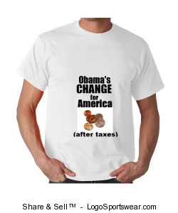Obama's CHANGE after taxes short sleeve shirt Design Zoom